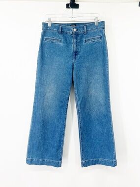 J. Crew Factory Wide-Leg Cropped Jeans All-Day Stretch